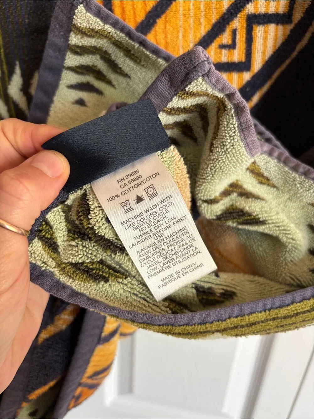 Pendleton American Treasures Towel Indigo & Orange